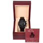 Black Chronograph Watch with Message Card | Happy Father's Day