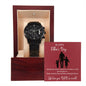 Black Chronograph Watch with Message Card | Happy Father's Day