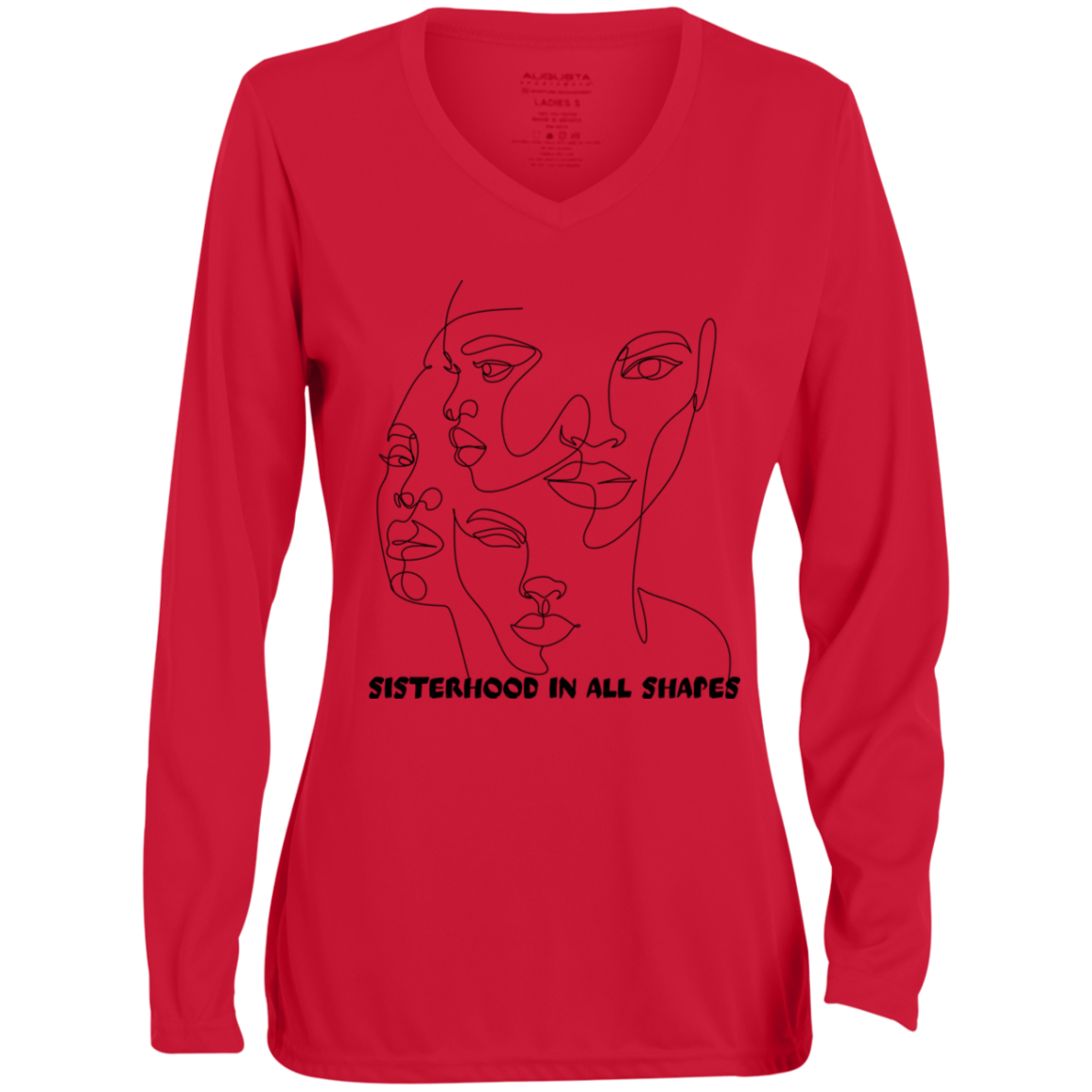 Ladies' Moisture-Wicking Long Sleeve V-Neck Tee