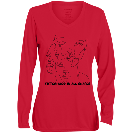 Ladies' Moisture-Wicking Long Sleeve V-Neck Tee